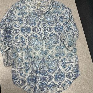 Grand & Greene Blue and Gray Paisley Button Down Shirt